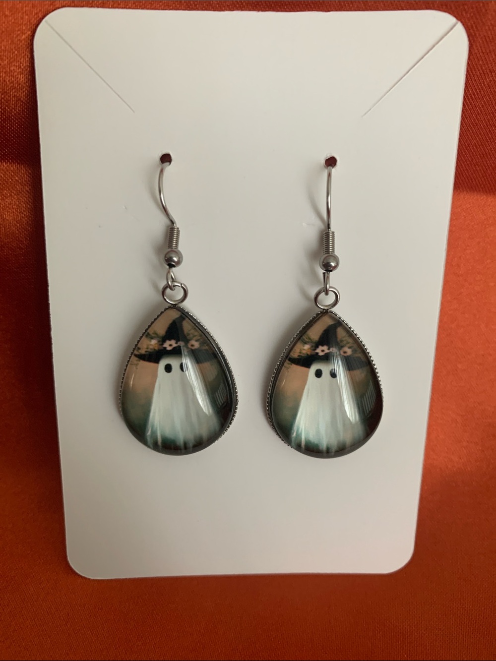 Ghost Teardrop Dangle Earrings in White - Women Jewelry